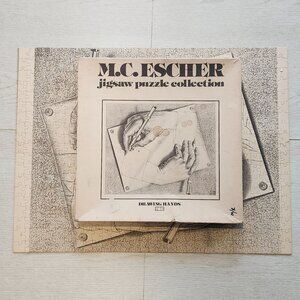 MC Escher Drawing Hands 551 Piece Art Jigsaw Puzzle 1977 Gallins Gallery